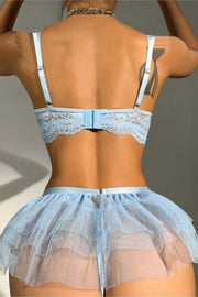 Tül Etekli Romantik Anlar Seti - Mavi